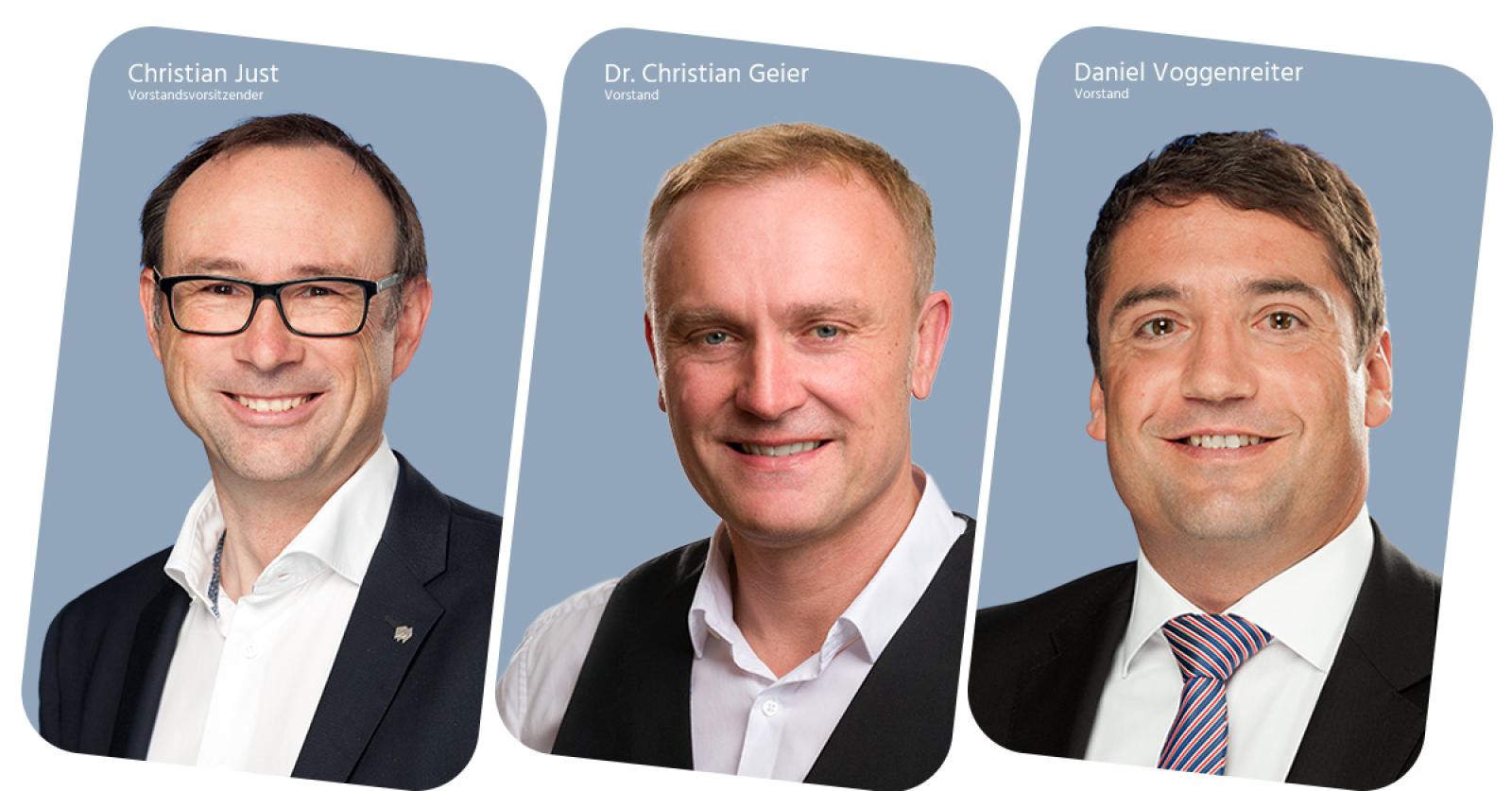 Christian Just, Dr. Christian Geier, Daniel Voggenreiter, Vorstände der FP Finanzpartner AG